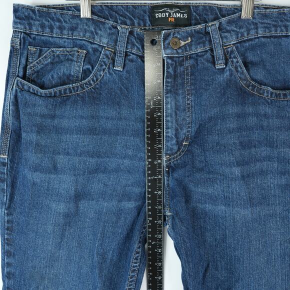Cody James FR Jeans Mens 36x30 Blue Millikin Slim Straight Leg Work Wear Western - Picture 14 of 15